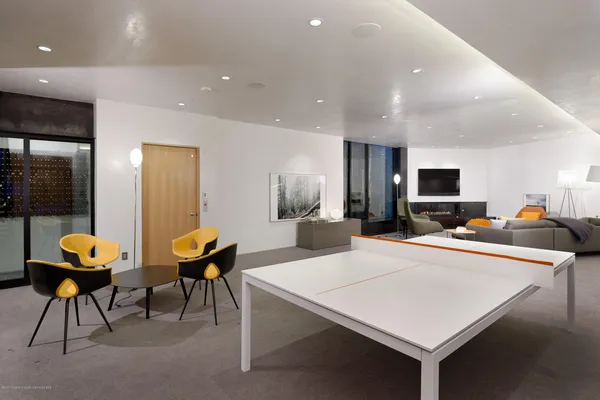 a view of dining room and chairs