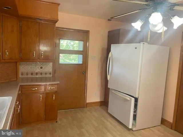a white refrigerator freezer sitting inside of a kitchen