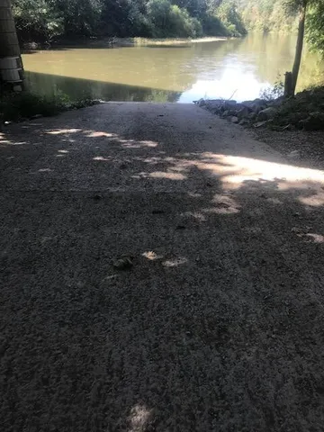 a yard with lake view