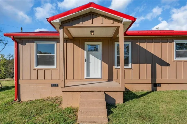 a front view of a house with entryway