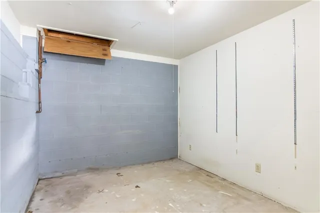 an empty room with a projector