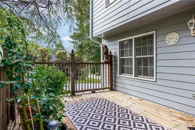 a view of a house with a large window