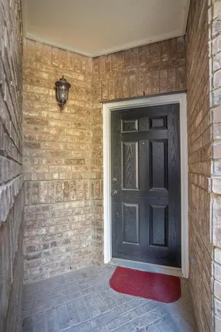a view of wooden door
