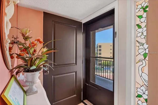 a view of a door and chair