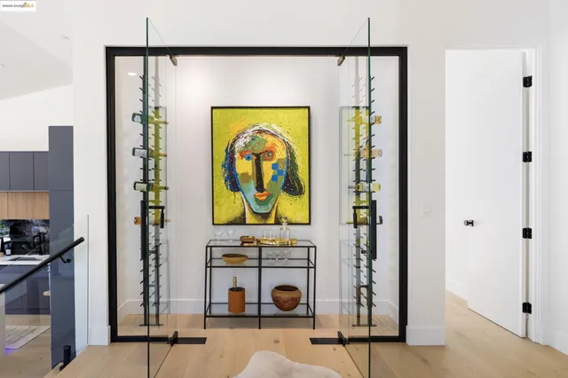 a view of front door with wooden door