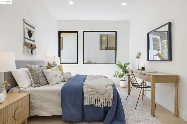 an aerial view of a house with a ocean view