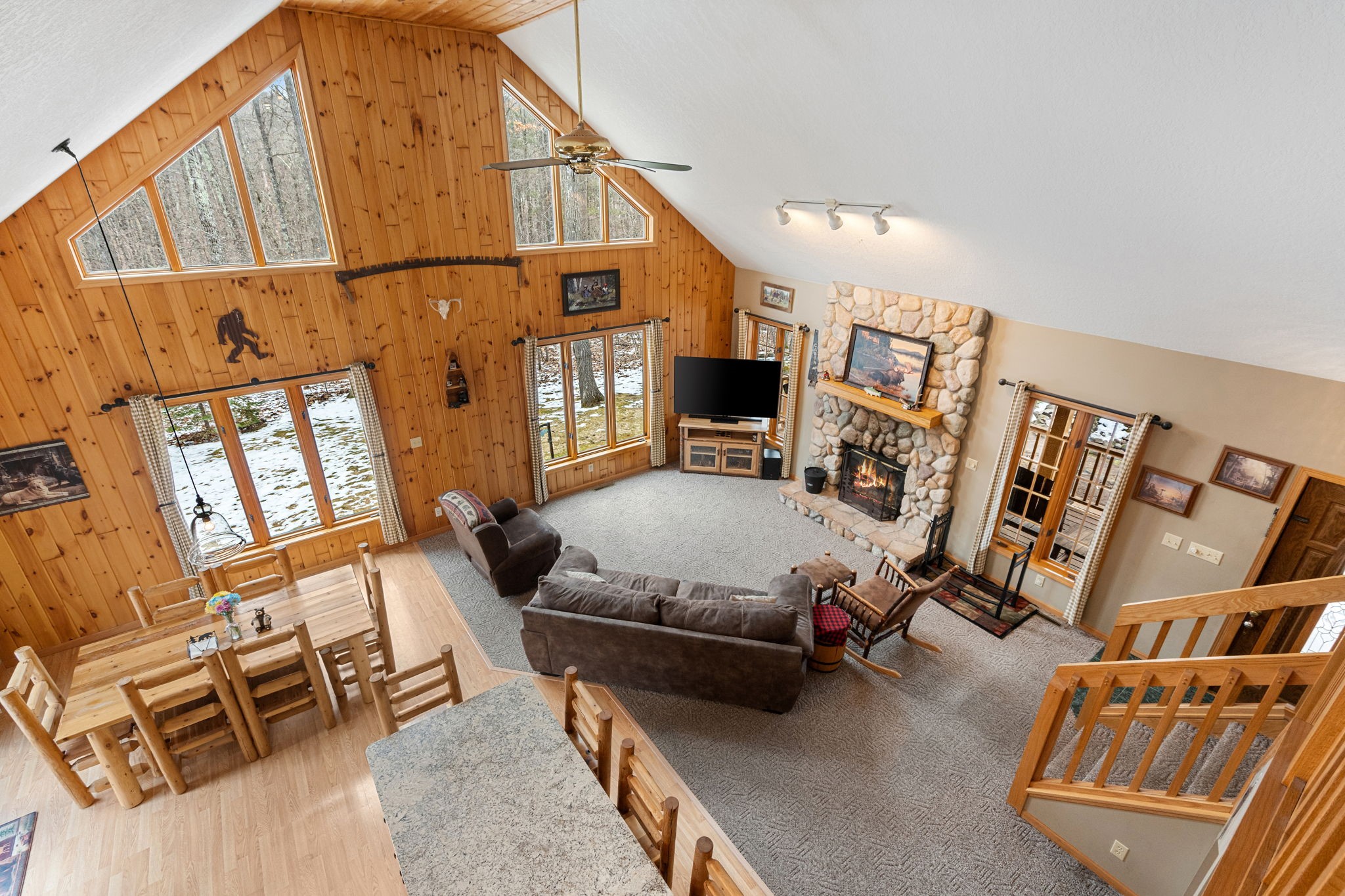 1388 West Town Hall Road Springbrook, WI 54875 - Photo 27 of 55 Views from loft overlooking the main level.