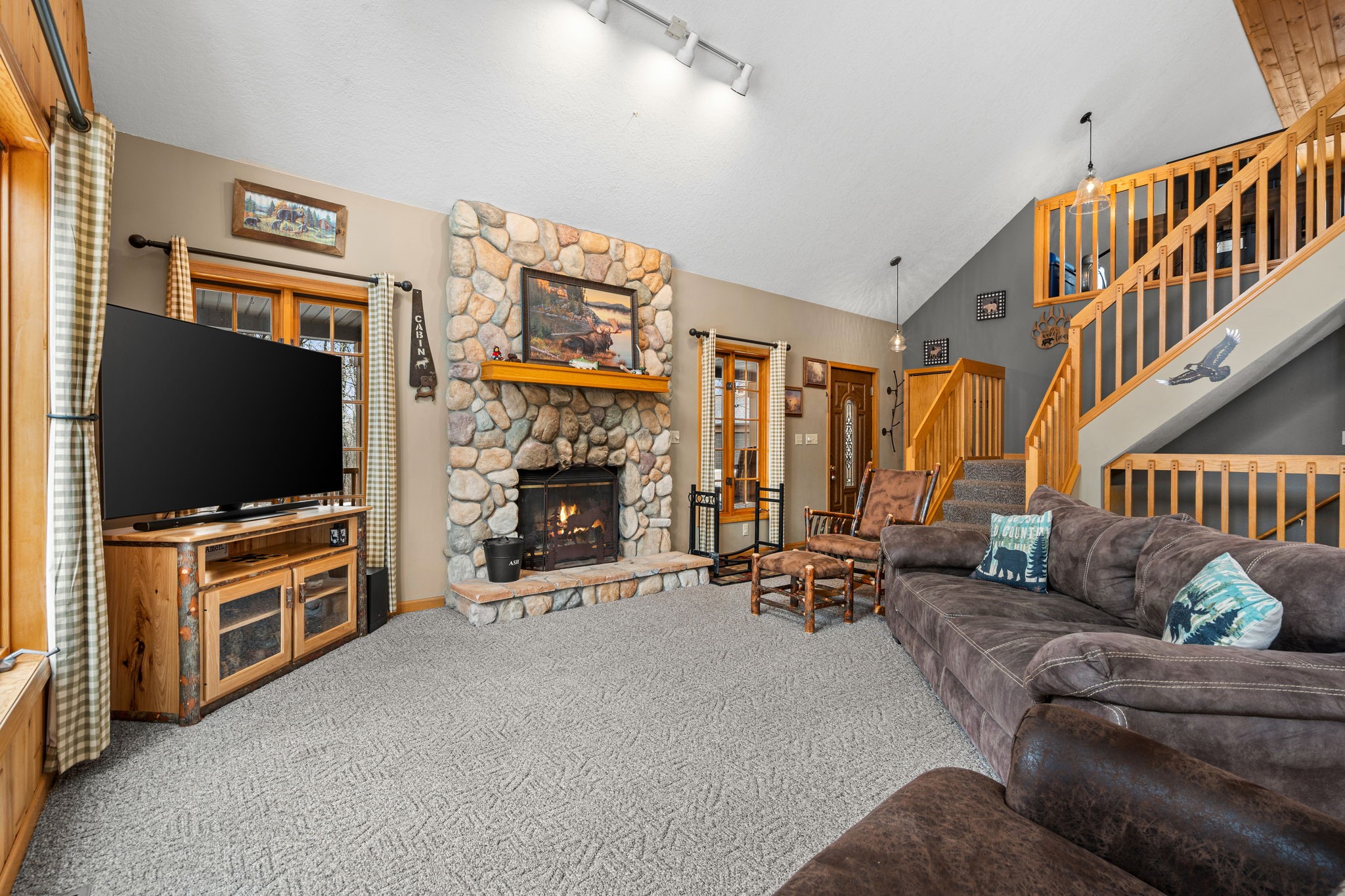1388 West Town Hall Road Springbrook, WI 54875 - Photo 8 of 55 Large living room for entertaining or enjoying family time.