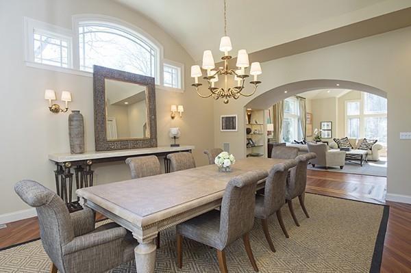 100 Westcliff Road Weston, MA 02493 - Photo 9 of 42 a view of a dining room with furniture and a chandelier