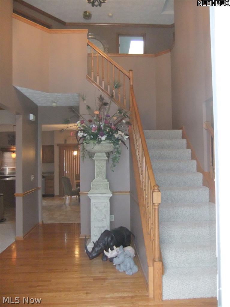 3795 Stonebridge Boulevard Akron, OH 44321 - Photo 12 of 24 And the living room brings you full circle on the first floor and back to the foyer. Carpeted stairs lead up to the second floor.