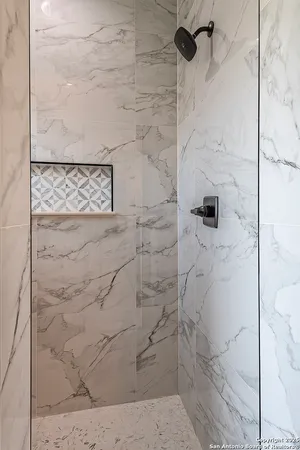 a bathroom with a shower