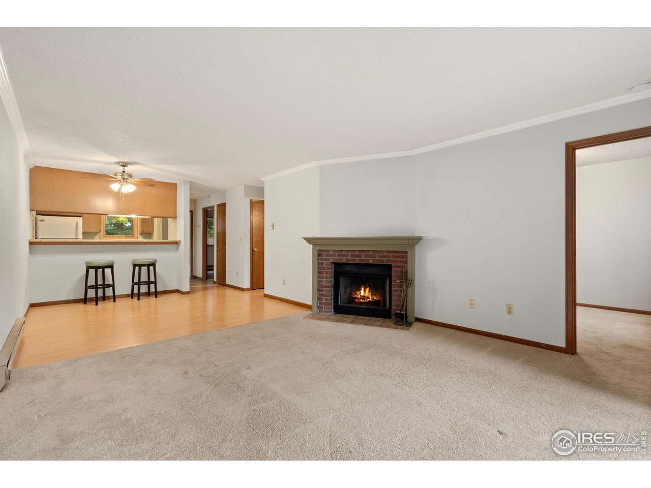 1213 West Swallow Road, Unit 213 Fort Collins, CO 80526 - Photo 6 of 24 a view of an empty room with a fireplace