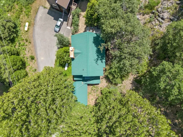 a view of an lush green hillside and a mountain