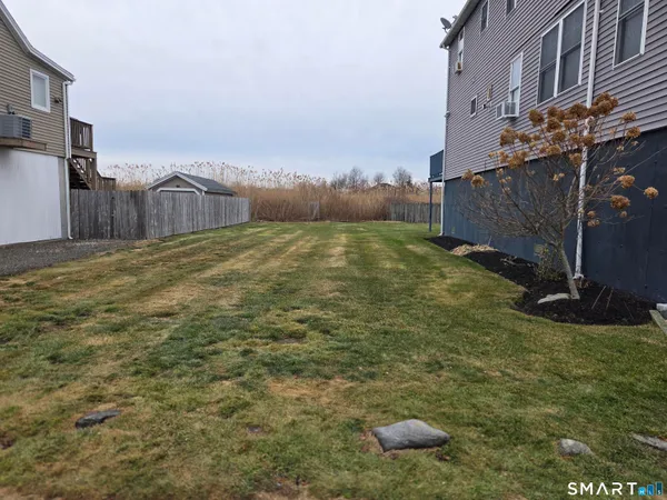a view of an ocean from a yard