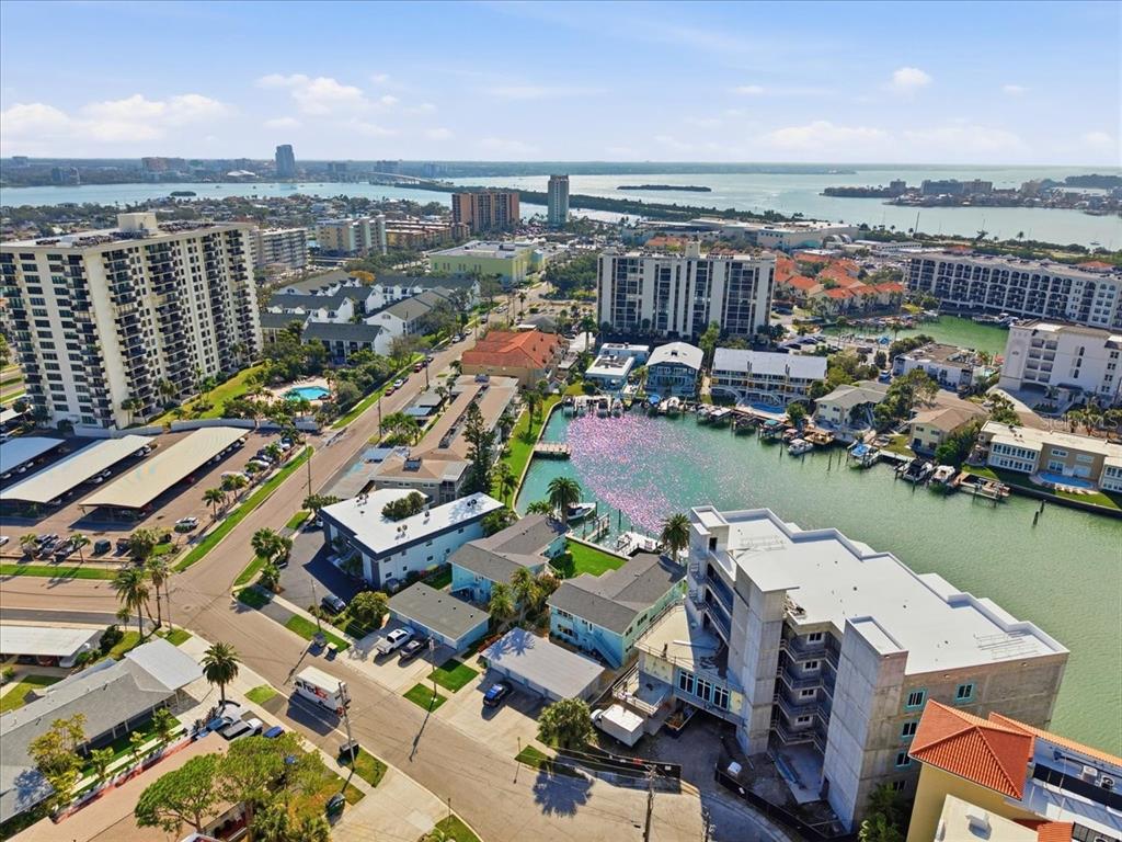 231 Skiff Point, Unit 7 Clearwater Beach, FL 33767 - Photo 55 of 55 an aerial view of a city with houses
