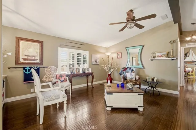 a living room with furniture