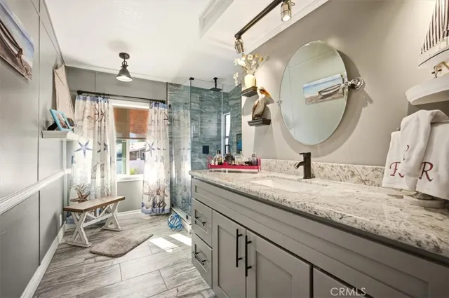 a bathroom with a shower