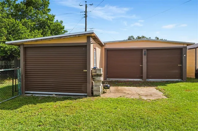 a view of a backyard with a garden