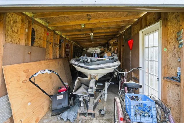 a view of a garden with a lake