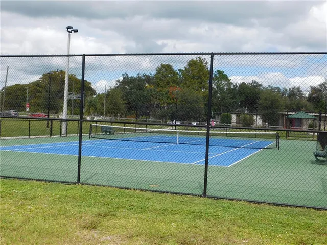 a view of a grassy field with trees