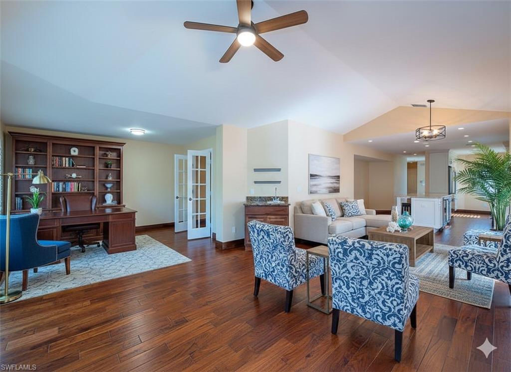 Virtually Staged Den and Living Room