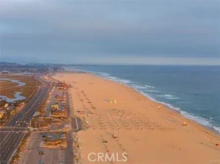 a view of an ocean of beach