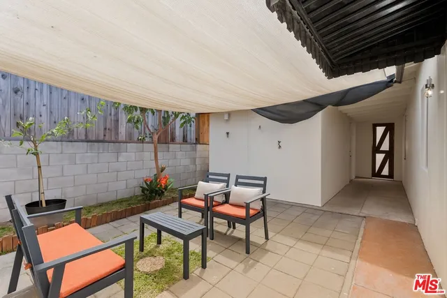 a outdoor space with a couch