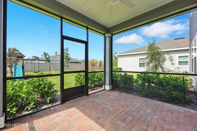 a view of a garden from a window