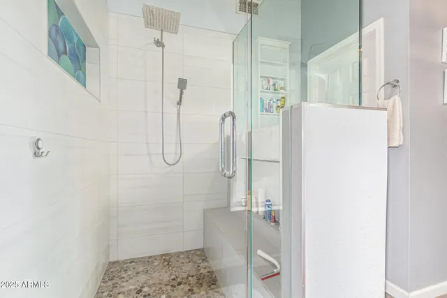 a bathroom with a shower