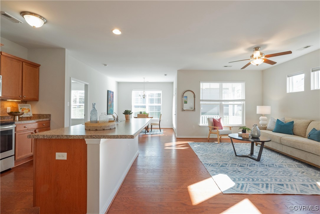 8116 Old Glen Dale Court Mechanicsville, VA 23116 - Photo 11 of 50 Kitchen with hardwood floors, an island, appliance