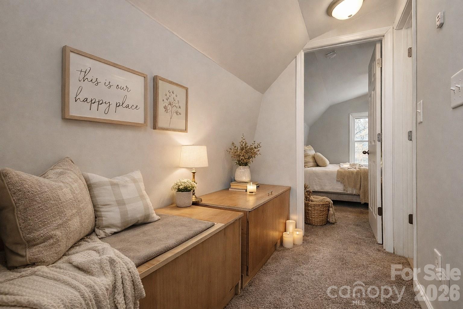 8591 Bartlett Road Mint Hill, NC 28227 - Photo 17 of 45 a bedroom with furniture and a lamp