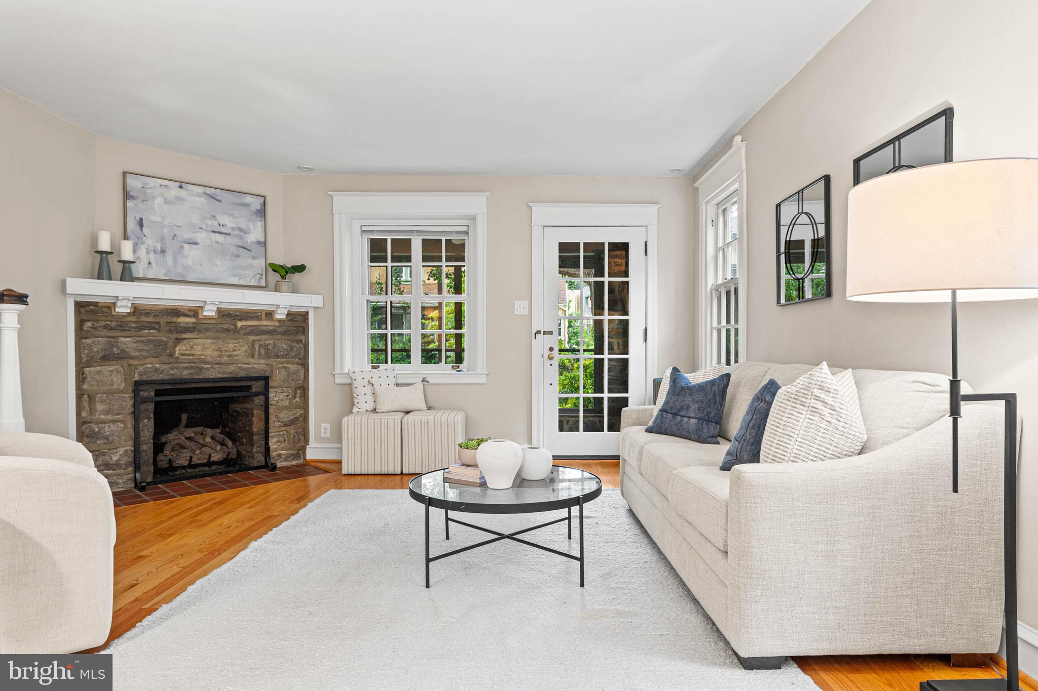 132 Kenilworth Road Merion Station, PA 19066 - Photo 5 of 27 Stone Fireplace with a Gas Insert