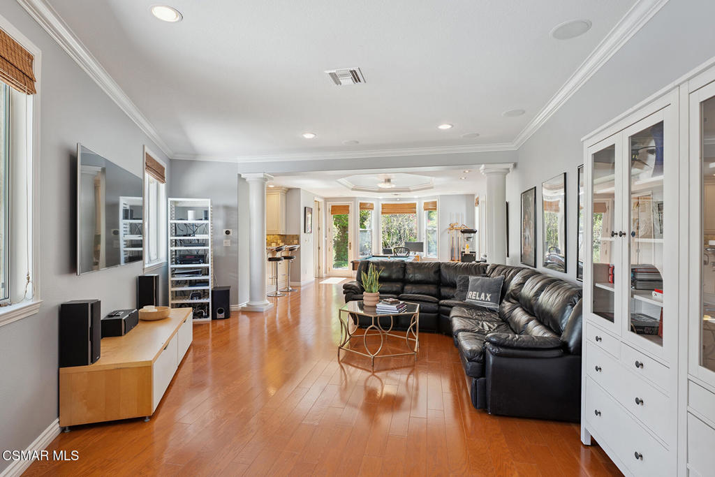 206 Shady Hills Court Simi Valley, CA 93065 - Photo 24 of 84 a living room with furniture or couch and a wooden floor
