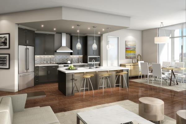20 Rutledge Street, Unit 405 Nashville, TN 37210 - Photo 13 of 23 Unit 103 is completed by a kitchen of every culinary master's dream! High end appliances, a large island, and walk-in pantry create the perfect space. (*sample finish feature)