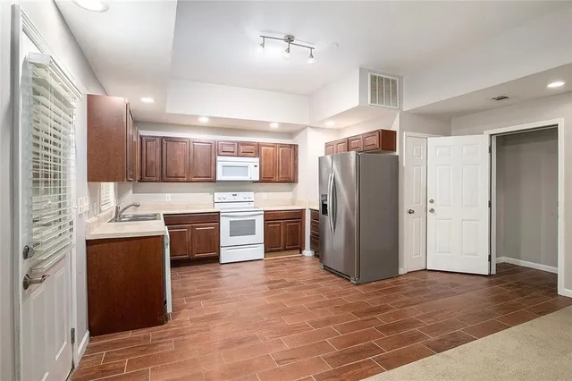 a view of a park with slides