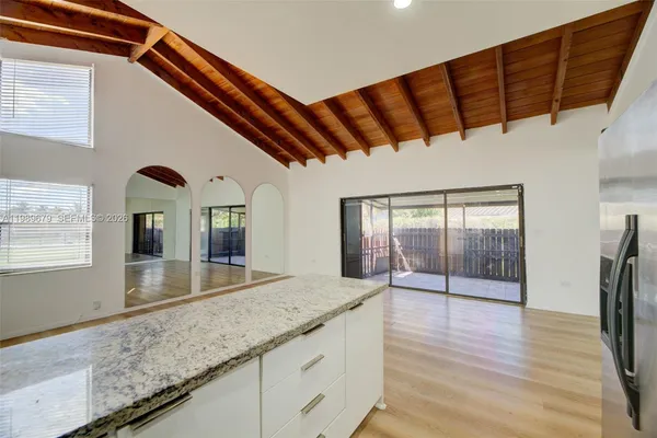 a view of lobby with mirror