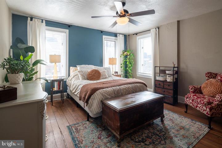 229 Benezet Street Philadelphia, PA 19118 - Photo 14 of 31 a bedroom with a large bed a potted plant and a window