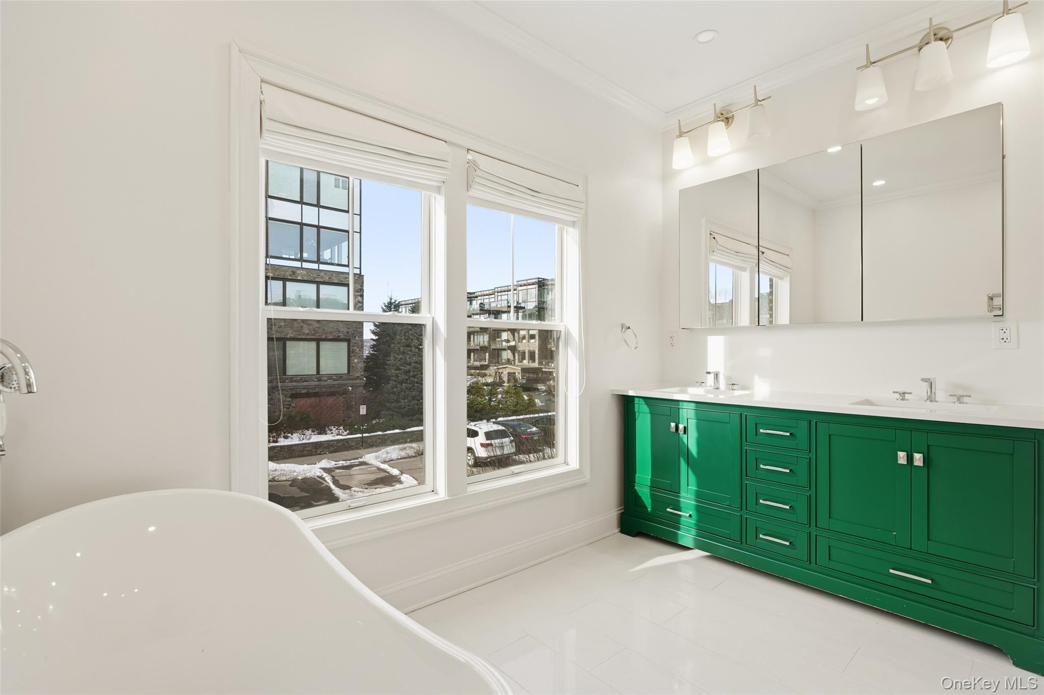 21 Rivers Edge Drive Tarrytown, NY 10591 - Photo 23 of 28 a bathroom with a sink mirror and a bathtub