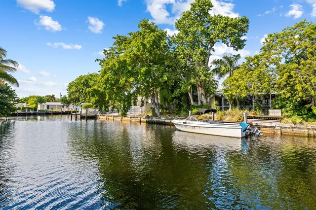 a view of a lake with houses