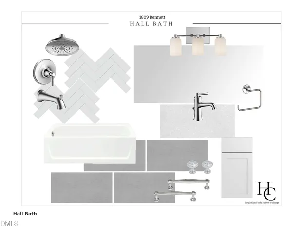 a picture of a room with a black white wall