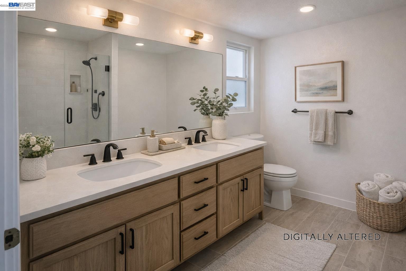 212 Puddingstone Road Alameda, CA 94502 - Photo 19 of 24 a bathroom with a toilet sink and mirror