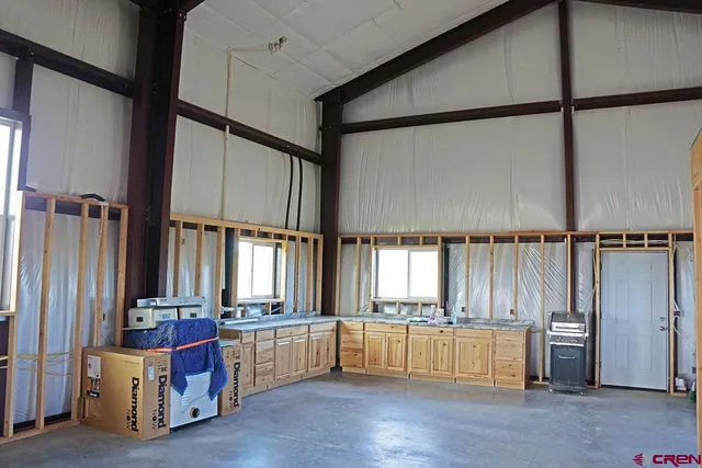 a room with furniture and a fireplace