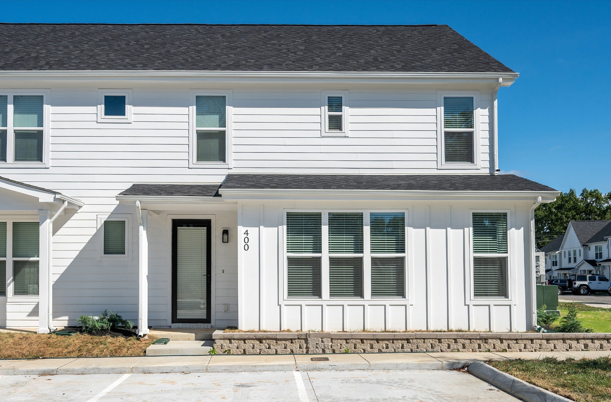 a front view of a house