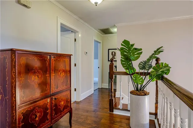 a view of entryway with wooden floor