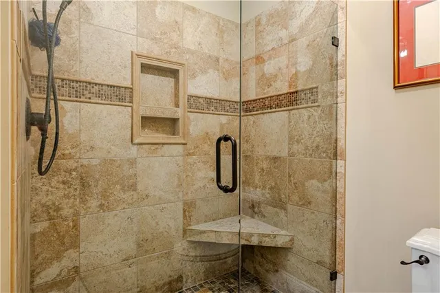 a bathroom with a shower