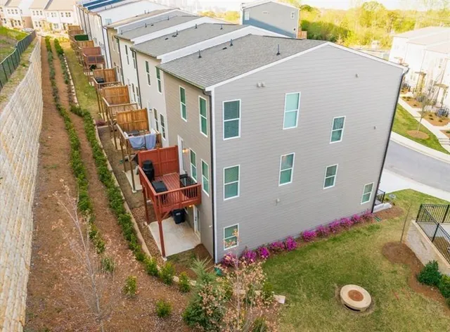 aerial view of a house with pool