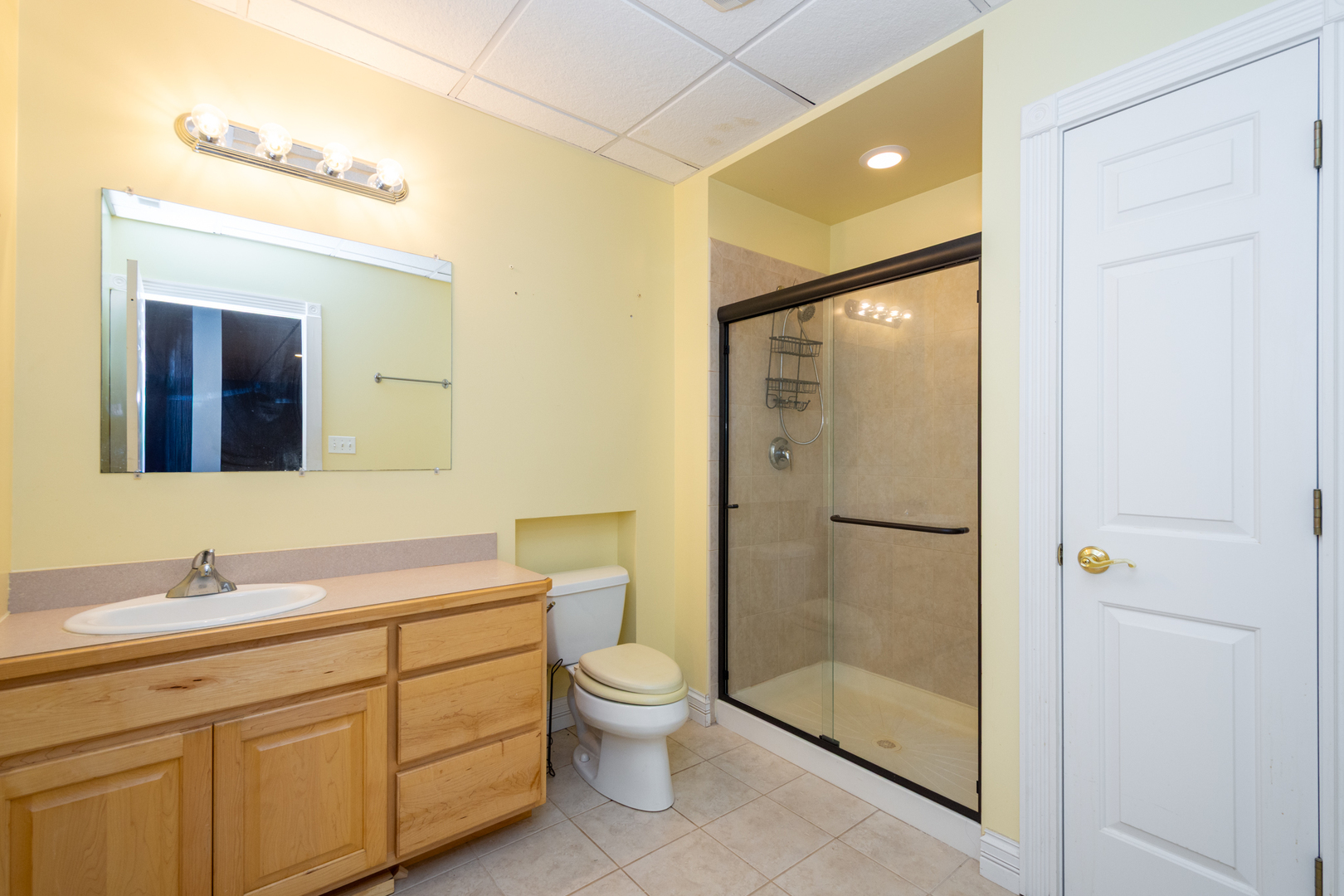 10303 Fox Bluff Lane Spring Grove, IL 60081 - Photo 30 of 44 a bathroom with a double vanity sink toilet mirror and shower