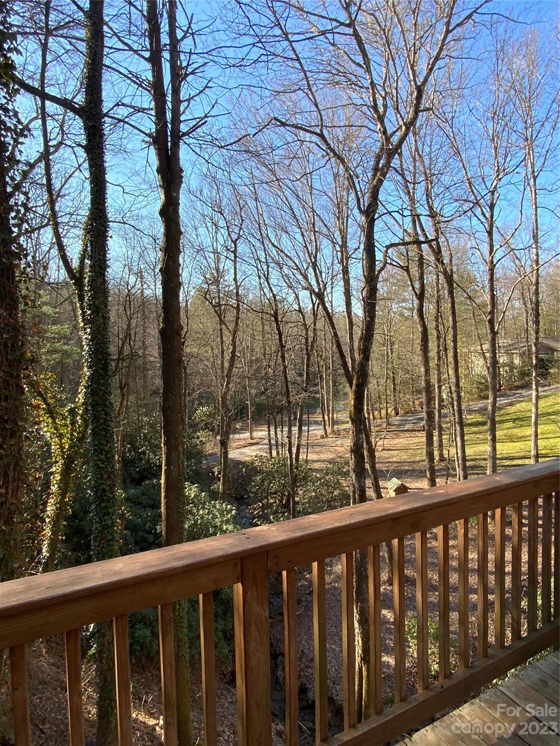 281 Spring Water Drive Brevard, NC 28712 - Photo 7 of 14 a view of a wooden deck next to a two yard