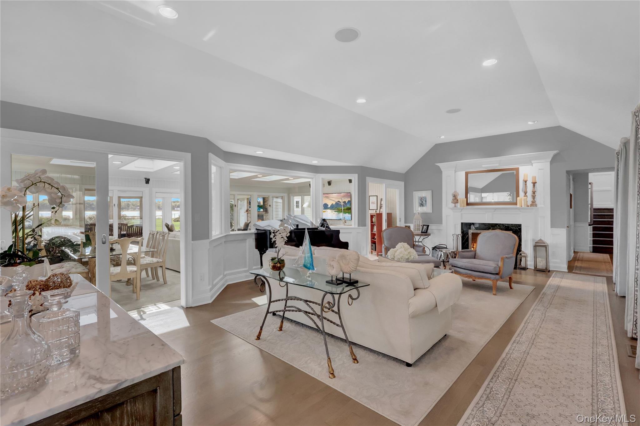 111 Old Field Road Setauket, NY 11733 - Photo 5 of 47 a living room with fireplace furniture and a wooden floor