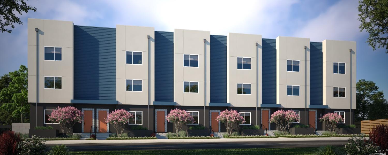 a front view of a building with street